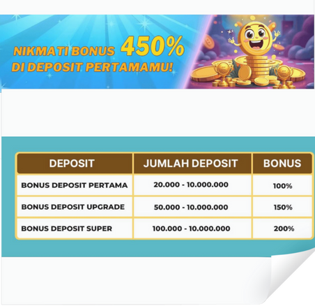 Nikmati Bonus 450% Di Deposit Pertamamu!